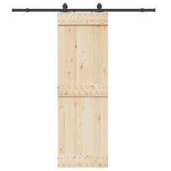 Kit de ferragens para porta deslizante 200 cm aço preto