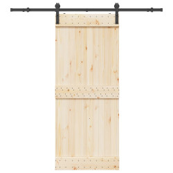 Kit de ferragens para porta deslizante 183 cm aço preto