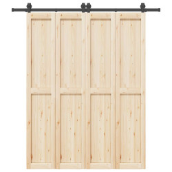 Kit de ferragens para porta deslizante 200 cm aço preto