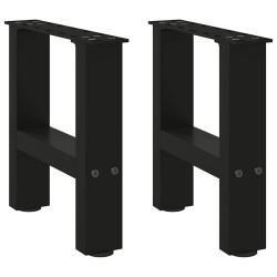 Pés para mesa de centro pretos 2 peças 30x(30-31) cm aço