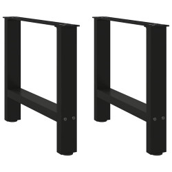 Pés para mesa de centro pretos 2 peças 60x(42-43) cm aço