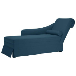 Chaise lounge c/ reforço/apoio de braços direito veludo azul