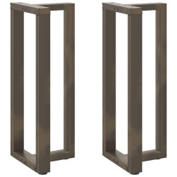Pés de mesa de bar em forma de t, 2 peças, preto, 40x35x(100-101) cm, aço