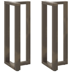 Pés de mesa de bar em forma de t, 2 peças, preto, 50x35x(100-101) cm, aço