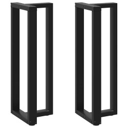 Pés de mesa de bar em forma de t, 2 peças, preto, 50x35x(110-111) cm, aço