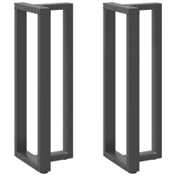 Pés para mesa de bar em forma de t, 2 peças, antracite, 40x35x(110-111) cm, aço