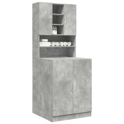 Armários p/ máquina lavar 2pcs deriv. madeira cinzento cimento