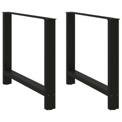 Pés para mesa de jantar , pretos, 2 peças, 100x (72-73) cm, aço