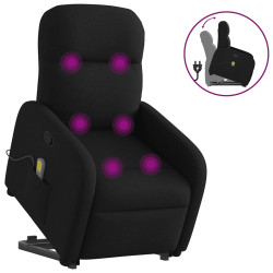Poltrona de massagens reclinável elevatória tecido preto
