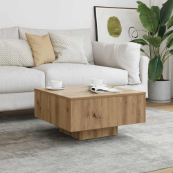 Mesa de centro 60x60x31,5cm derivados madeira carvalho castanho