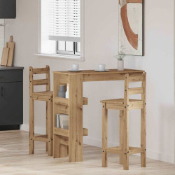 Mesa alta de parede carvalho artesanal 102x45x103,5 cm