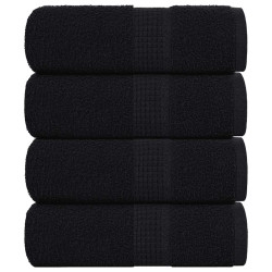 Toalhas de rosto frogn 4 peças pretas 30x30 cm 360 g/m²