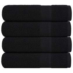 Toalhas de mãos frogn 4 pcs 50x100 cm 360 g/m² preto