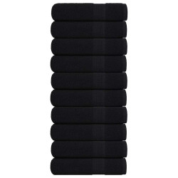 Toalhas de banho frogn 10 pcs 100x150 cm 360 g/m² preto
