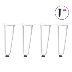 Pernas de grampo para mesa de centro 4 peças, branco, 30 cm, aço maciço