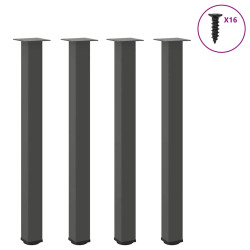 Pés para mesa de bar 4 peças, antracite, 90-92 cm, aço