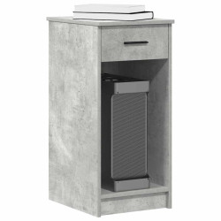 Suporte torre computador com gaveta 35x45x77cm cinzento cimento