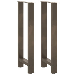 Pés de mesa de bar em aço natural, 2 peças, 50x (100-101) cm, aço