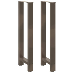 Pés de mesa de bar em aço natural, 2 peças, 50x (110-111) cm, aço