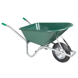 Carrinho de mão verde 90 l 150 kg aço galvanizado e plástico