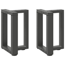 Pés para mesa de centro em forma de t, 2 peças, antracite, 38x25x(42-43) cm, aço