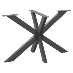 Pé de mesa de jantar em formato de aranha, antracite, 120x68x(72-73) cm, aço
