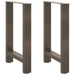 Pés para mesa de jantar em aço natural, 2 peças, 50x(72-73) cm, aço