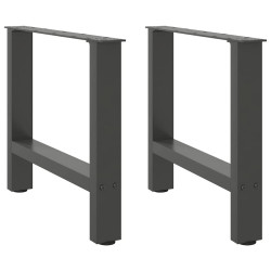 Pés para mesa de centro antracite 2 peças 60x(42-43) cm aço