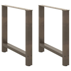 Pés para mesa de jantar em aço natural, 2 peças, 80x (72-73) cm, aço
