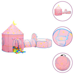 Tenda de brincar infantil com 250 bolas 301x120x128 cm rosa