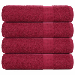 Toalhas de banho frogn 4 pcs 70x140 cm 360 g/m² bordéus