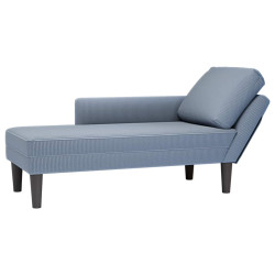 Chaise lounge com almofada tecido corduroy azul