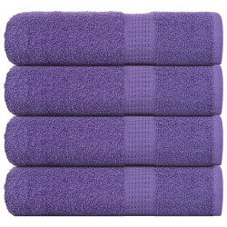 Toalhas de banho frogn 4 pcs 70x140 cm 360 g/m² roxo
