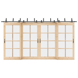 Kit de ferragens para porta deslizante 427 cm aço preto