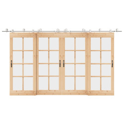Kit ferragens p/ porta deslizante 200cm aço inoxidável prateado