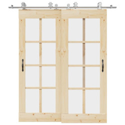 Kit ferragens p/ porta deslizante 200cm aço inoxidável prateado