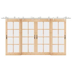 Kit ferragens p/ porta deslizante 400cm aço inoxidável prateado