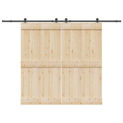 Kit de ferragens para porta deslizante 305 cm aço preto