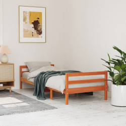 Cama sem colchão 90x200 cm pinho maciço castanho-mel
