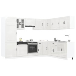 14 Peças armário de cozinha conjunto kalmar brilho branco