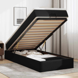 Estrutura de cama otomana com colchão 100x200 cm preta