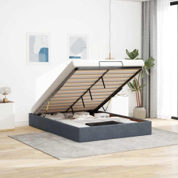 Estrutura de cama otomana sem colchão 140x190cm cinzento escuro