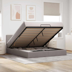 Cama otomana com colchão & leds 180x200cm cinza-acastanhado