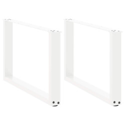 Pés para mesa de centro em formato de u, 2 peças, branco, 60x (42-43) cm, aço