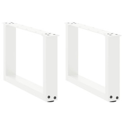 Pés para mesa de centro em formato de u, 2 peças, branco, 50x(30-31) cm, aço