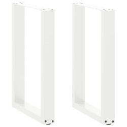 Pés de mesa de jantar em forma de u, 2 peças, branco, 50x(72-73) cm, aço