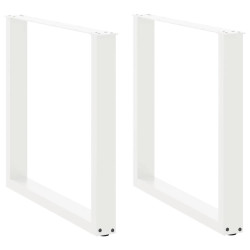 Pés de mesa de jantar em forma de u, 2 peças, branco, 80x (72-73) cm, aço