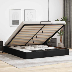 Estrutura de cama otomana sem colchão 200x200 cm preto