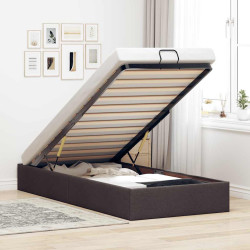 Estrutura de cama otomana sem colchão 90x200 cm castanho escuro