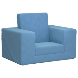 Sofá-cama infantil pelúcia macia azul